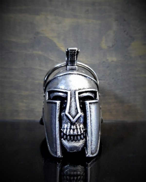 Spartan Helmet - Pewter - Motorcycle Spirit Bell - Made In USA - SKU BB68-DS - Image 2