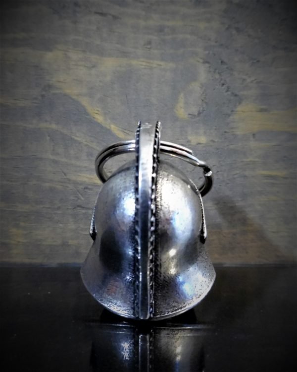 Spartan Helmet - Pewter - Motorcycle Spirit Bell - Made In USA - SKU BB68-DS - Image 3
