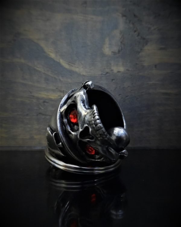 Canadian Helmet Skull Diamond - Pewter - Motorcycle Gremlin Bell - Made In USA - SKU BB71-DS - Image 3