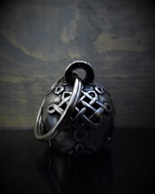 Celtic Skull Diamond - Pewter - Motorcycle Gremlin Bell - Made In USA - SKU BB72-DS - Image 3