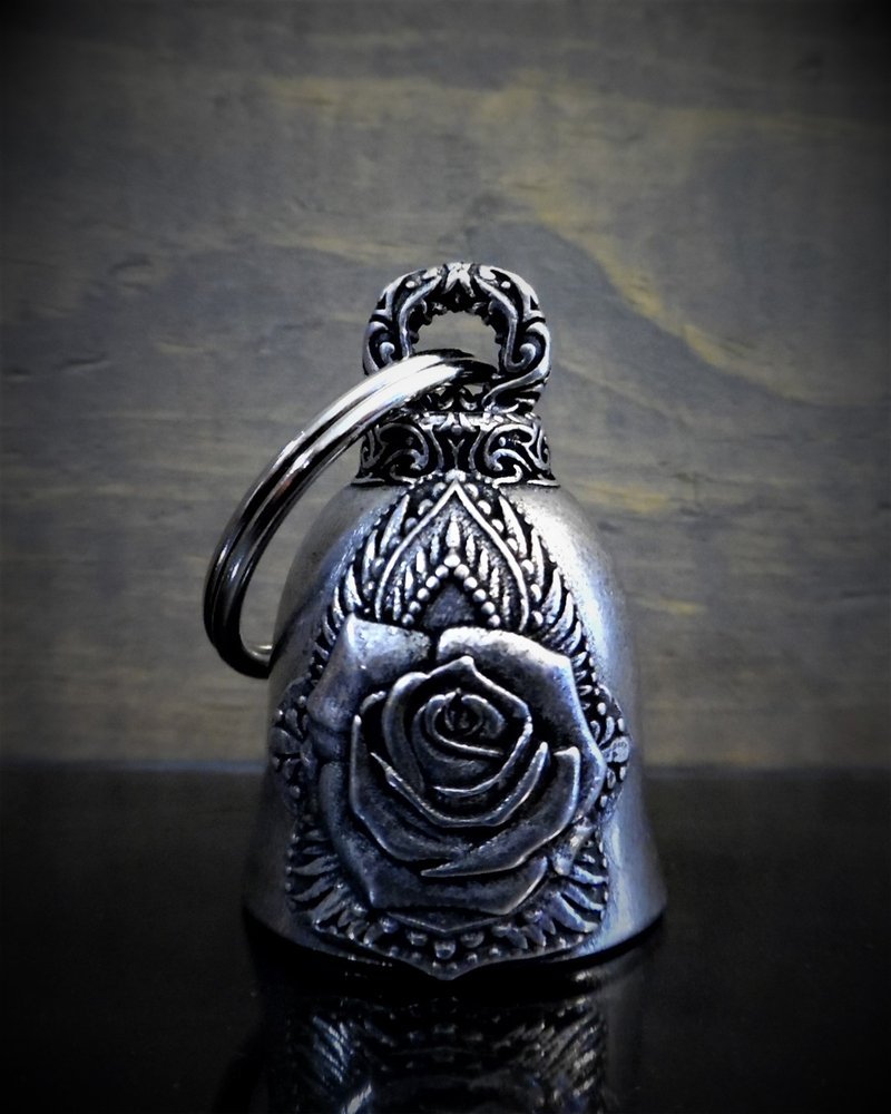 Mandala Skull Rose Diamond - Pewter - Motorcycle Gremlin Bell - Made In USA - SKU BB99-DS - Image 2