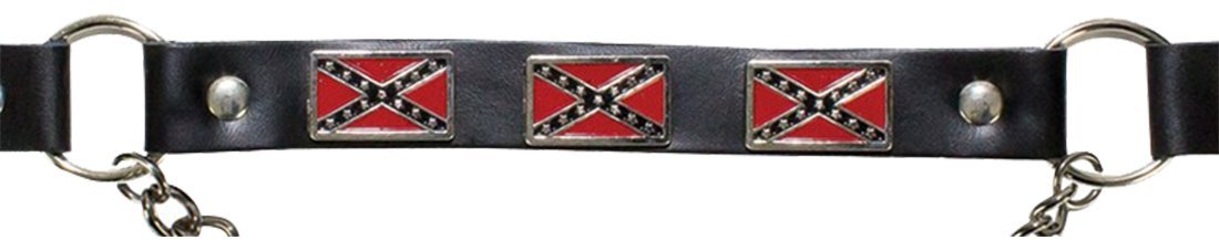 Pair of Biker Boot Chains - Rebel Flag - Motorcycle - BC5-DL - Image 2