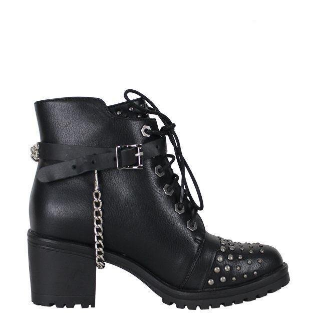 Pair of Women's Biker Boot Chains - Chrome Skull - BCN101-DL - Image 2