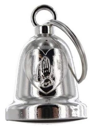 Praying Hands Inside Heart - Chrome Motorcycle Ride Bell - SKU GRL-BLC23-DL