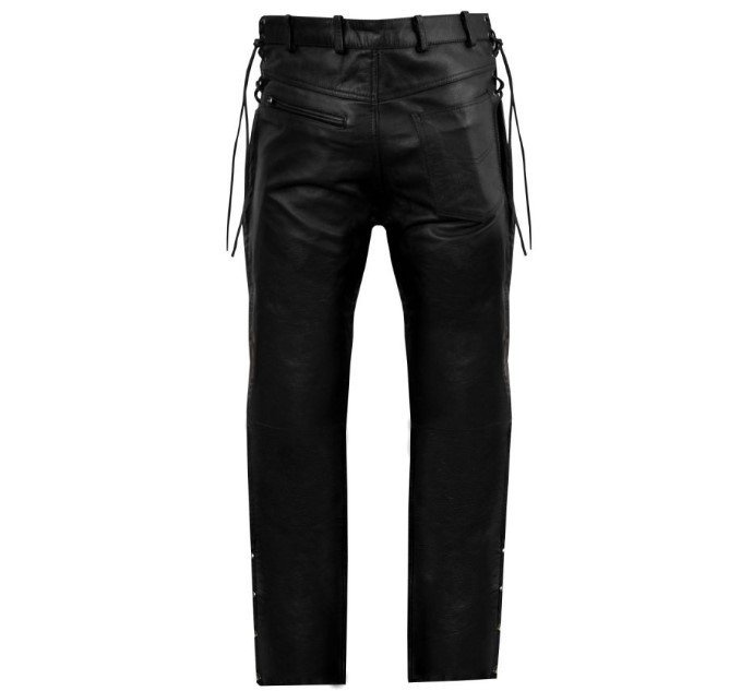 Leather Chap Pants - Men's - Side Zipper - Motorcycle - C1002-88-DL - Image 7