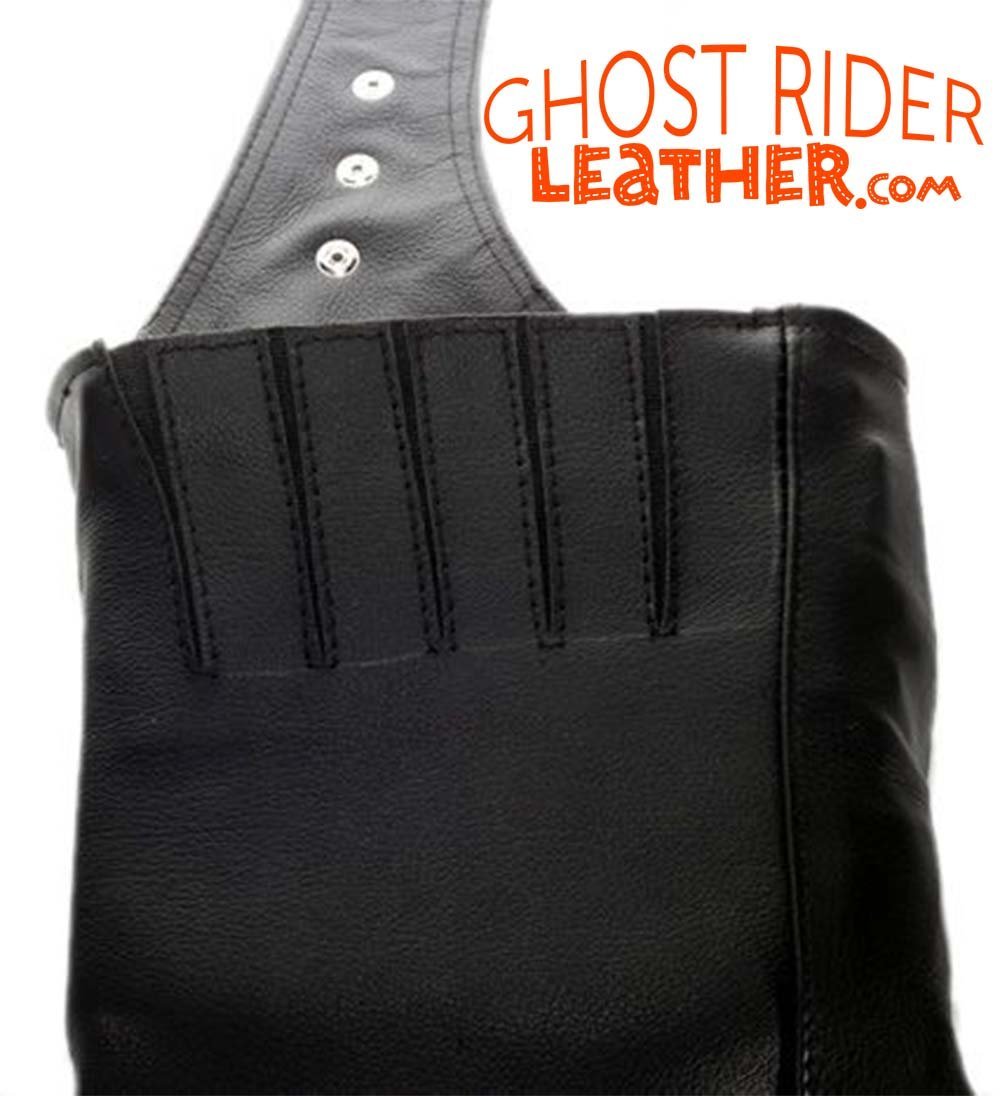 Leather Motorcycle Chaps - Women's - Sling Style No Belt - C1006-11-DL - Image 3