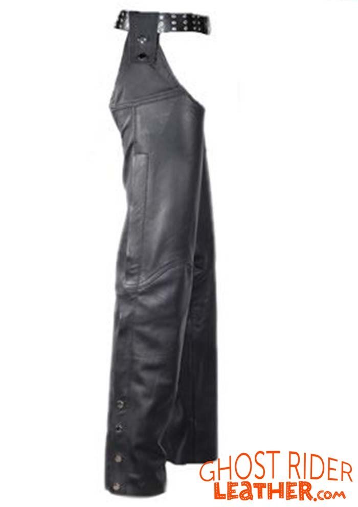 Leather Motorcycle Chaps - Women's - Sling Style No Belt - C1006-11-DL - Image 4