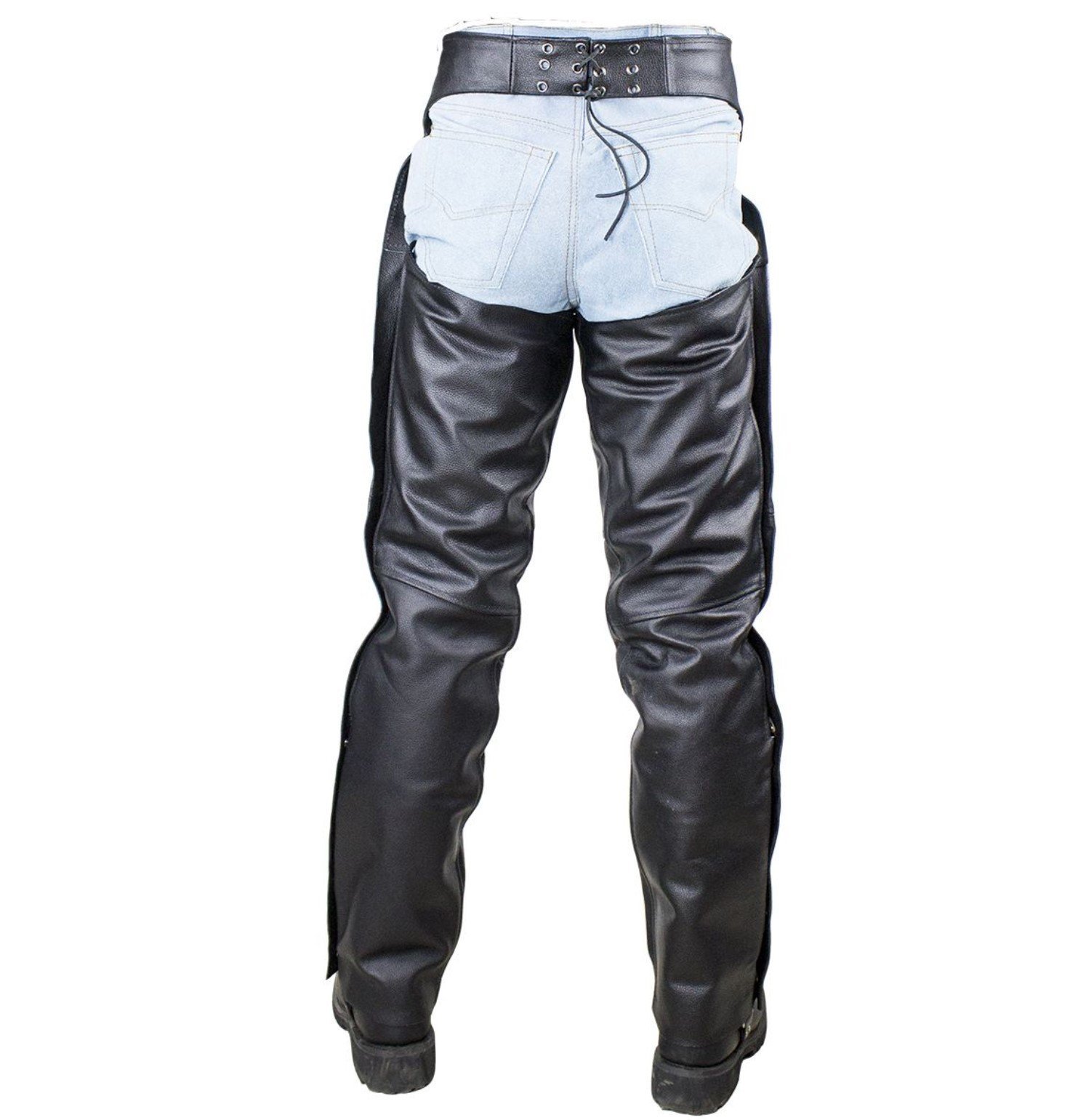 Leather Chaps - Men or Women - Plain - Motorcycle - Biker - C2325-04-DL - Image 6