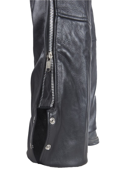 Leather Chaps - Men or Women - Plain - Motorcycle - Biker - C325-04-DL - Image 4