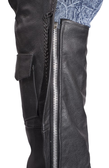 Leather Assless Chaps - Braid Design - Men or Women - Premium - C326-RC-01-DL - Image 5