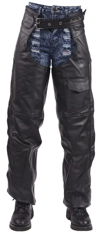 Leather Assless Chaps - Braid Design - Men or Women - Premium - C326-RC-01-DL - Image 2