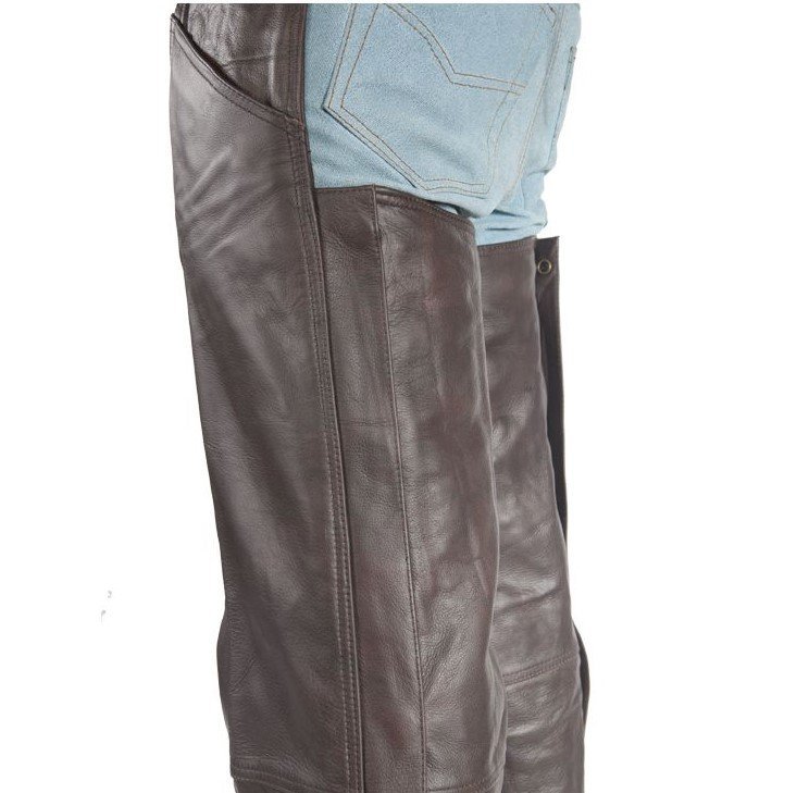 Leather Chaps - Thigh Stretch - Brown - Up To 9XL - Men or Women - C332-BROWN-DL - Image 6