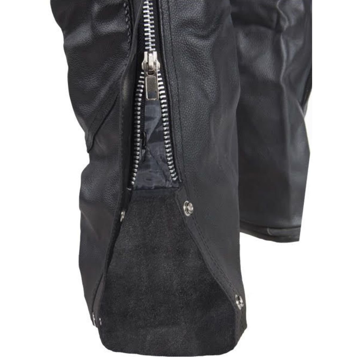 Braided Leather Motorcycle Chaps - Unisex - Stretch Thigh - C336-04-DL - Image 6