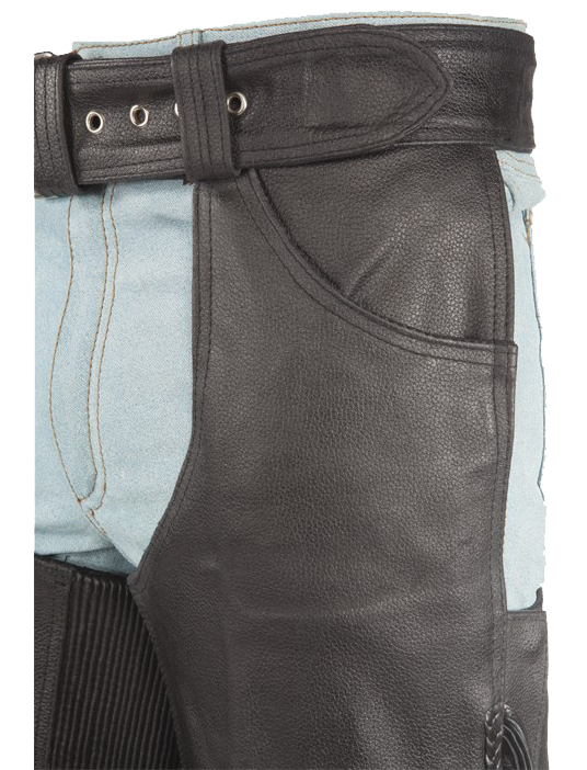Leather Chaps - Braid and Fringe - Up To 10XL - Unisex - C337-RC-DL - Image 4