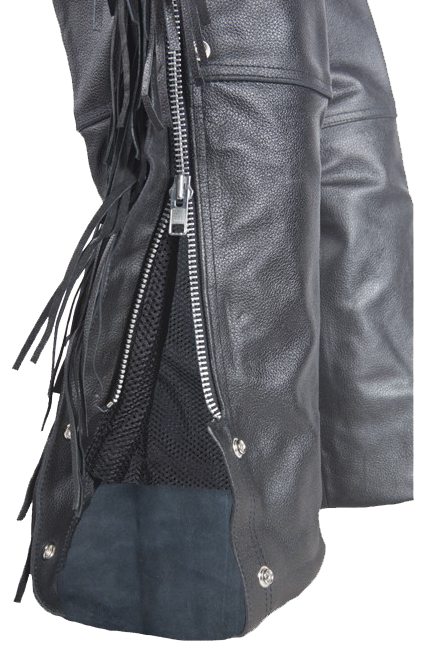 Leather Chaps - Braid and Fringe - Up To 10XL - Unisex - C337-RC-DL - Image 5