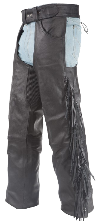 Leather Chaps - Braid and Fringe - Up To 10XL - Unisex - C337-RC-DL - Image 2