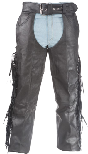 Leather Chaps - Braid and Fringe - Up To 10XL - Unisex - C337-RC-DL