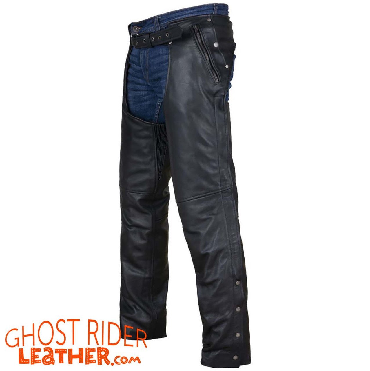 Leather Chaps - Men's or Women's - Stretch Thigh - Up To Size 12XL - Premium Leather - C4334-88-DL - Image 7