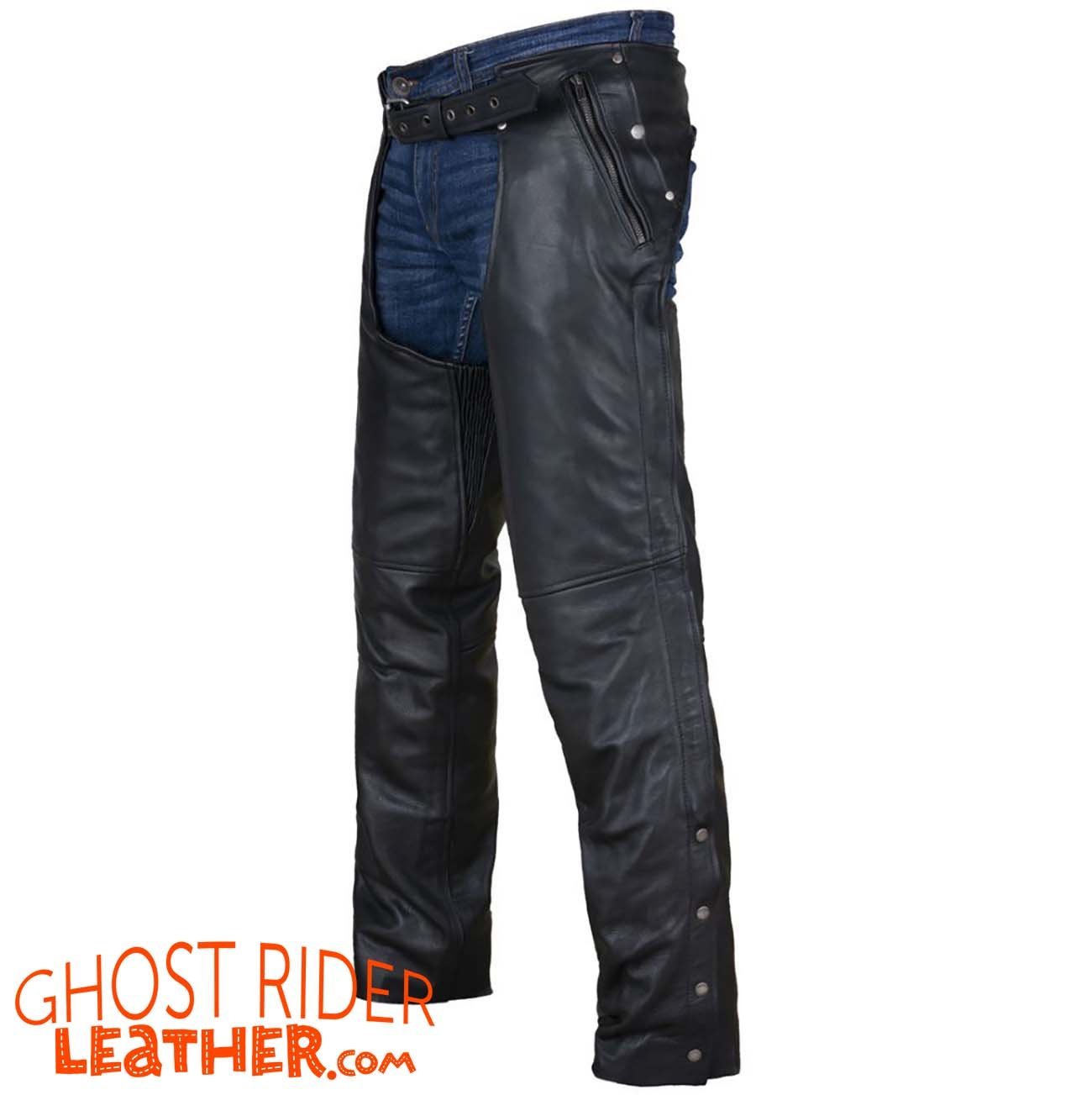 Leather Chaps - Men's or Women's - Removable Liner - Premium Naked Leather - C4334-11-DL - Image 7