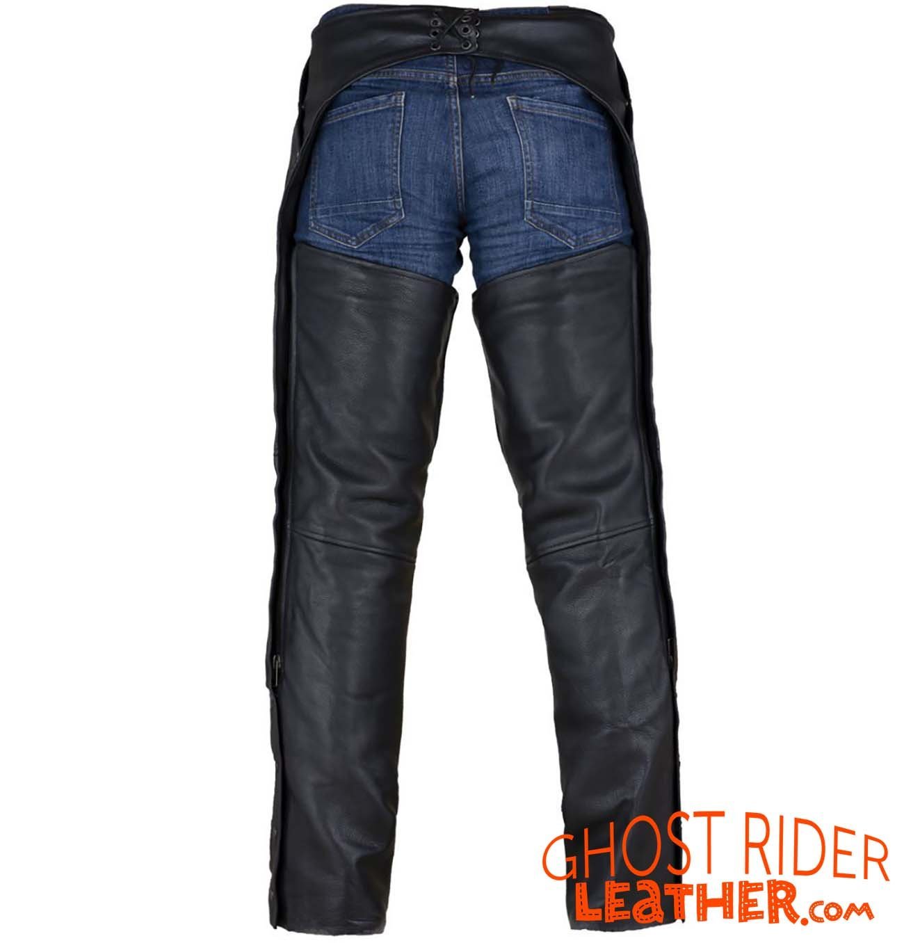 Leather Chaps - Men's or Women's - Removable Liner - Premium Naked Leather - C4334-11-DL - Image 6