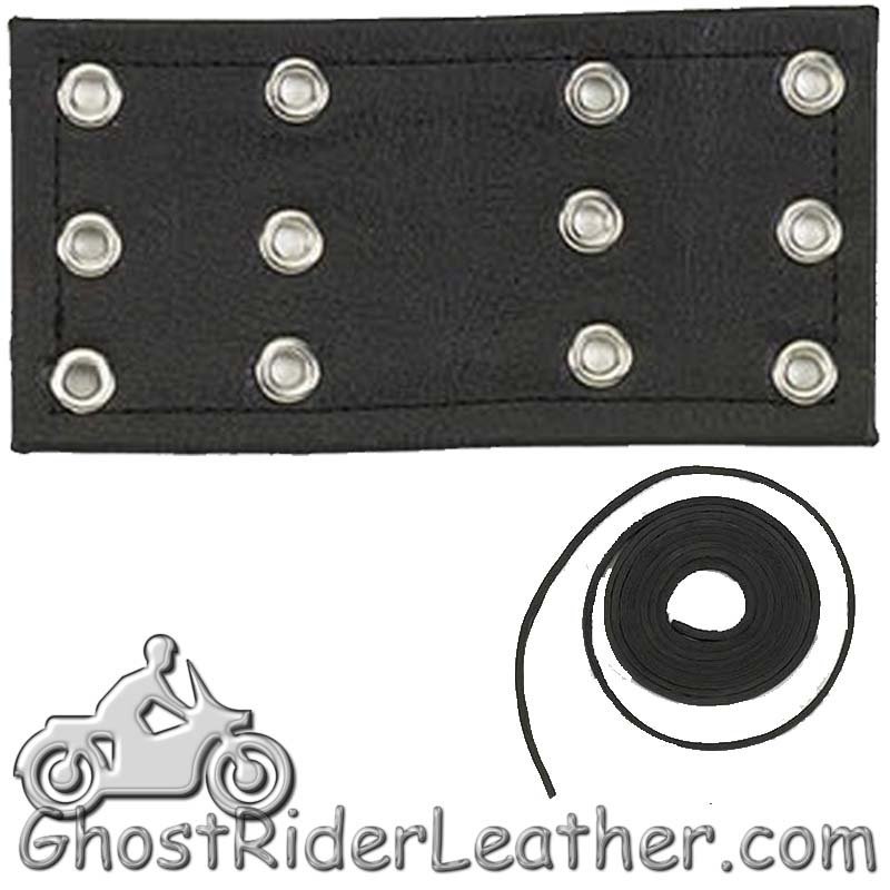 6 Inch Leather Chaps Extension with Leather Lacing - Waist Extenders - CE2-CE3-DL