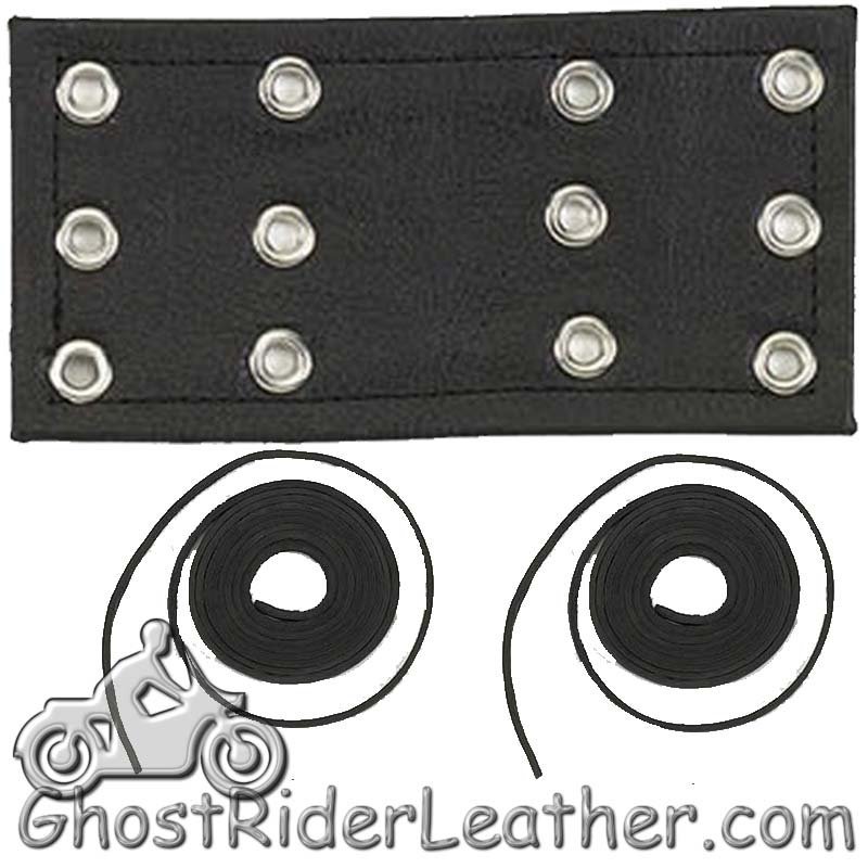 6 Inch Leather Chaps Extension with Leather Lacing - Waist Extenders - CE2-CE3-DL - Image 2