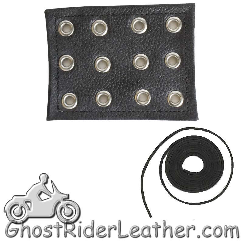 4 Inch Leather Chaps Extension with Leather Lacing - CE1-CE3-DL