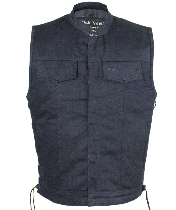 Denim Motorcycle Club Vest - Men's - Up To Size 60 - Big and Tall - CL-MV9320-ZIP-BD-DL - Image 3
