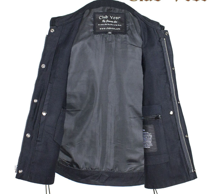Denim Motorcycle Club Vest - Men's - Up To Size 60 - Big and Tall - CL-MV9320-ZIP-BD-DL - Image 5