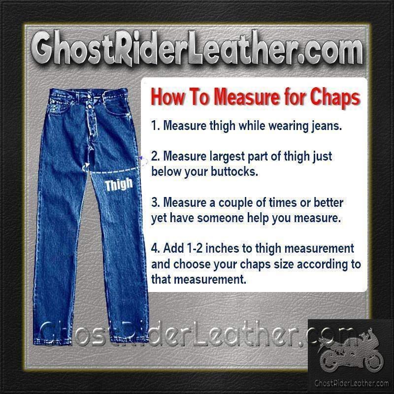 Leather Chaps - Braid and Fringe - Up To 10XL - Unisex - C337-RC-DL - Image 9