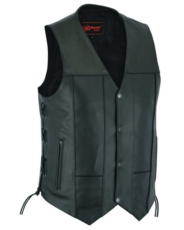 Leather Motorcycle Vest - Men's - 10 Pockets - Utility - Up To 8XL - Line Ranger - RC100-RC