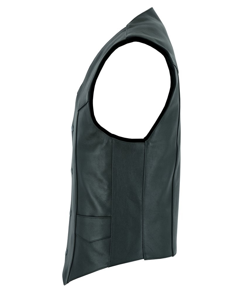 Leather Motorcycle Vest - Men's - Plain Sides - Up To Size 66 - Quiet Ride - RC104-RC - Image 18