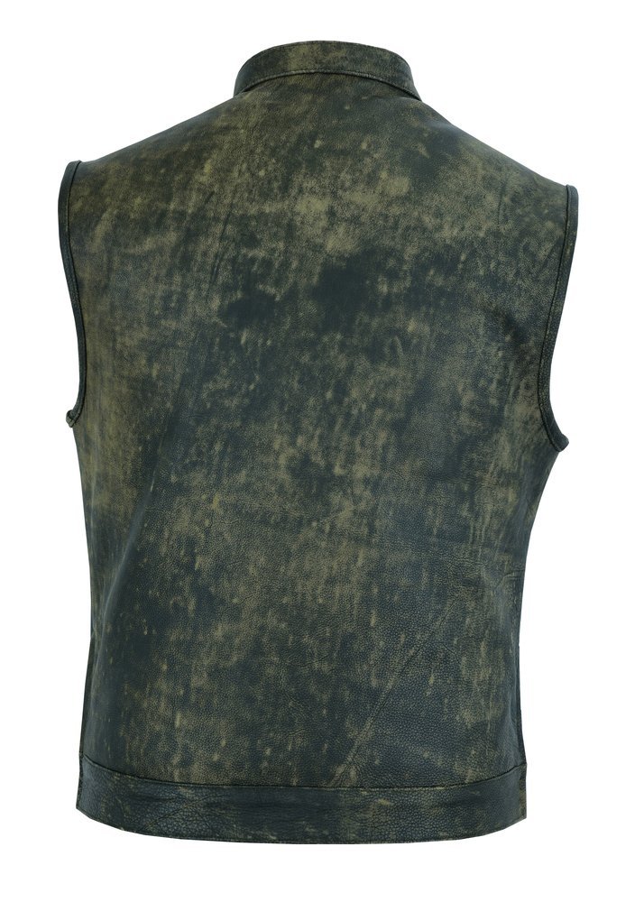 Leather Motorcycle Vest - Men's - Up To Size 8XL - Antique Brown - Big and Tall - Burnt - RC108-RC - Image 4