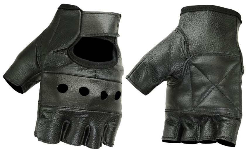 Leather Motorcycle Gloves - Fingerless - Biker - StreetFlex RC11-RC