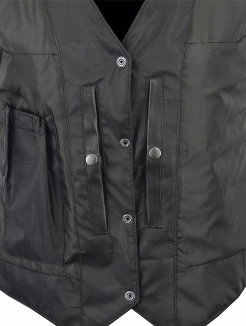 Leather Motorcycle Vest - Men's - Gun Pockets - Braided - Up To 6XL - DS131-DS - Image 12