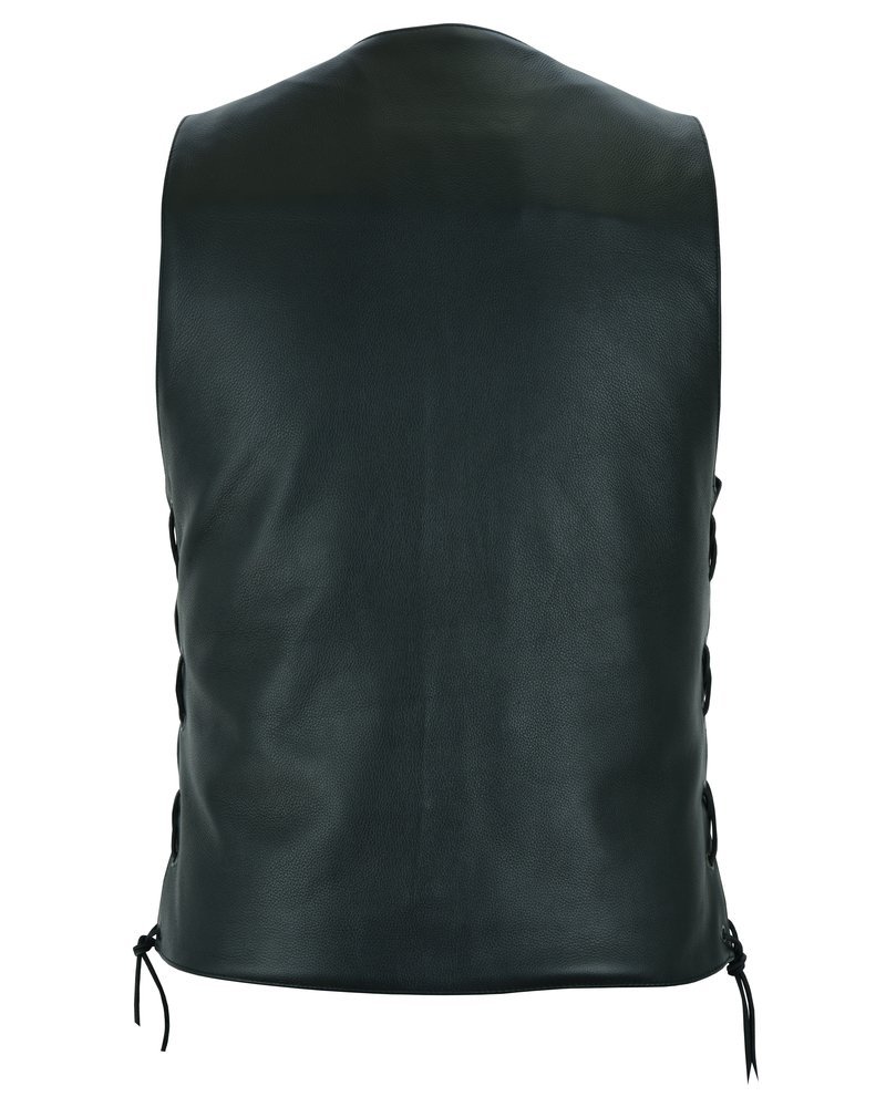 Leather Motorcycle Vest - Men's - Gun Pockets - Buffalo Nickel Snaps - Up To 8XL - Black Hawk - RC142-RC - Image 7