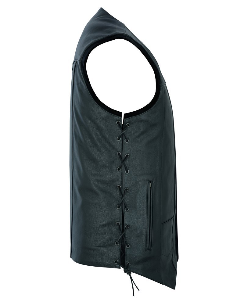 Leather Motorcycle Vest - Men's Tall - Up To Size 5XL - Side Laces - 10 Pocket - Big and Tall - GearGuard - RC144-TALL-RC - Image 16