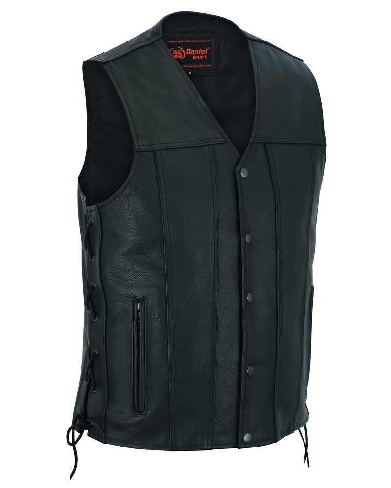 Leather Motorcycle Vest - Men's -Up To Size 8XL - Tapered Bottom - Big and Tall - Curated - RC161-TALL-RC - Image 2