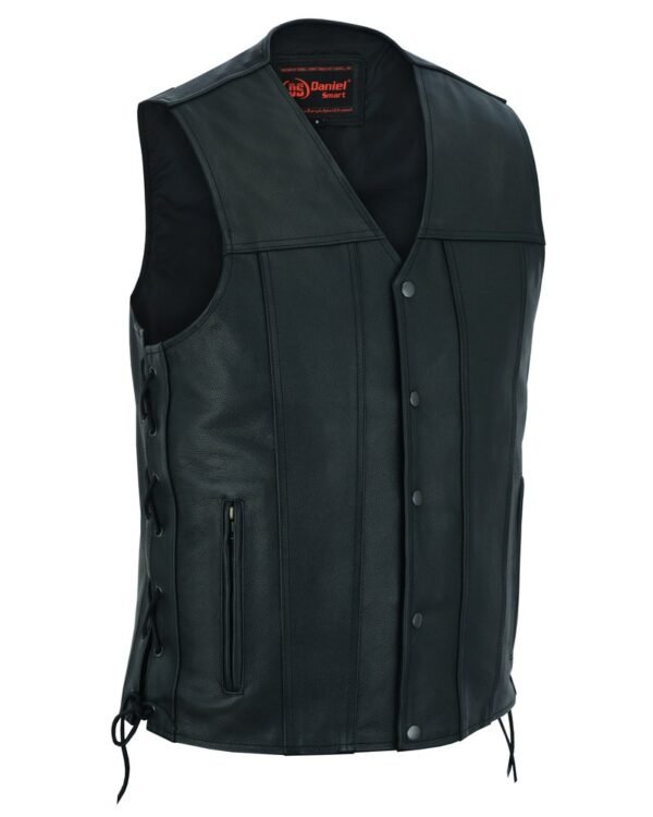 Leather Motorcycle Vest - Men's -Up To Size 8XL - Tapered Bottom - Big and Tall - Curated - RC161-TALL-RC