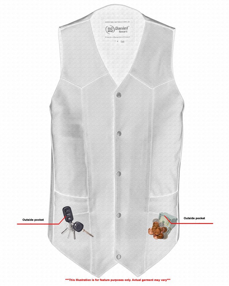 Leather Motorcycle Vest - Men's Tall - Up To Size 6XL - Big and Tall - RC162-TALL-RC - Image 5