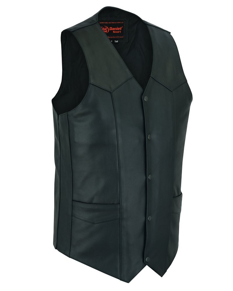 Leather Motorcycle Vest - Men's Tall - Up To Size 6XL - Big and Tall - RC162-TALL-RC - Image 2