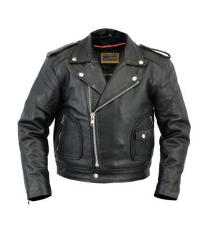 Leather Motorcycle Jacket - Kid's Teen's - Unisex - Biker - DS1722-DS