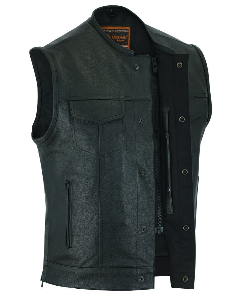 Leather Motorcycle Vest - Men's - Gun Pockets - Up To 12XL - Big and Tall - Titan Shade Eclipse - RC177-RC - Image 9
