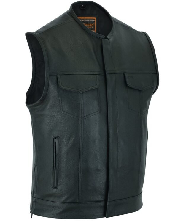 Leather Motorcycle Vest - Men's - Gun Pockets - Up To 12XL - Big and Tall - Titan Shade Eclipse - RC177-RC