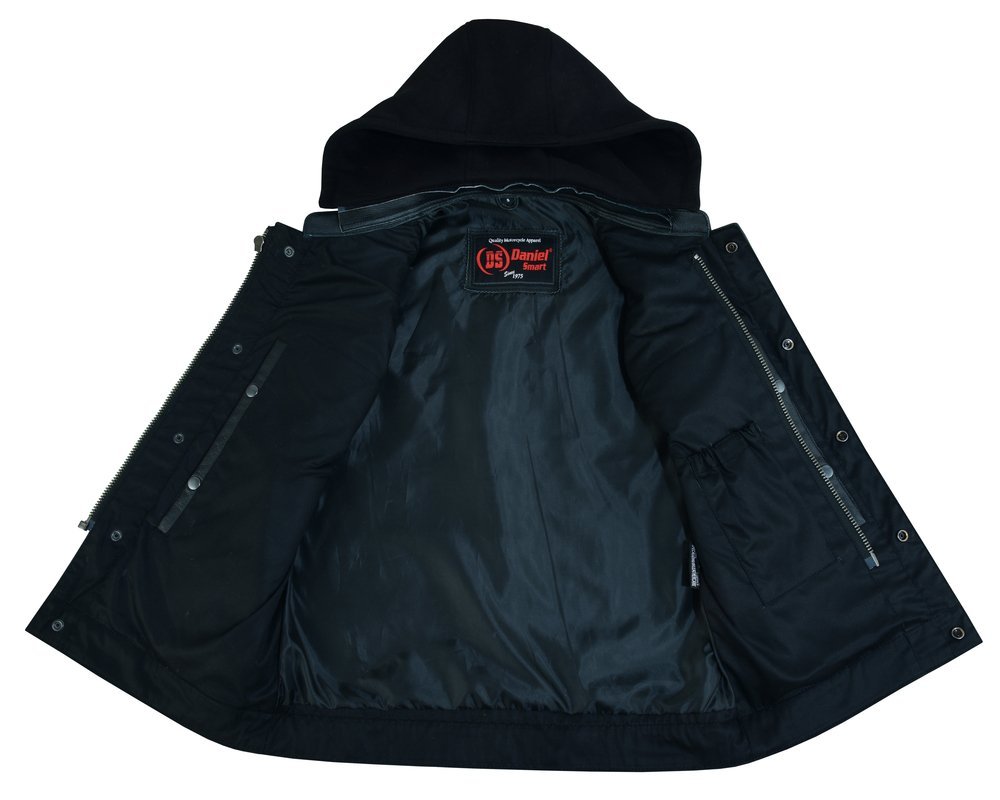 Leather Motorcycle Vest - Men's - Gun Pockets - Hoodie - Up To 12XL - Big and Tall - Versa - RC182-RC - Image 11