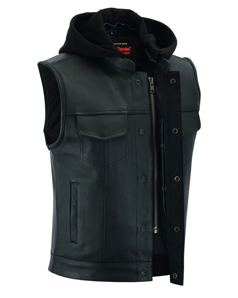Leather Motorcycle Vest - Men's - Gun Pockets - Hoodie - Up To 12XL - Big and Tall - Versa - RC182-RC - Image 15
