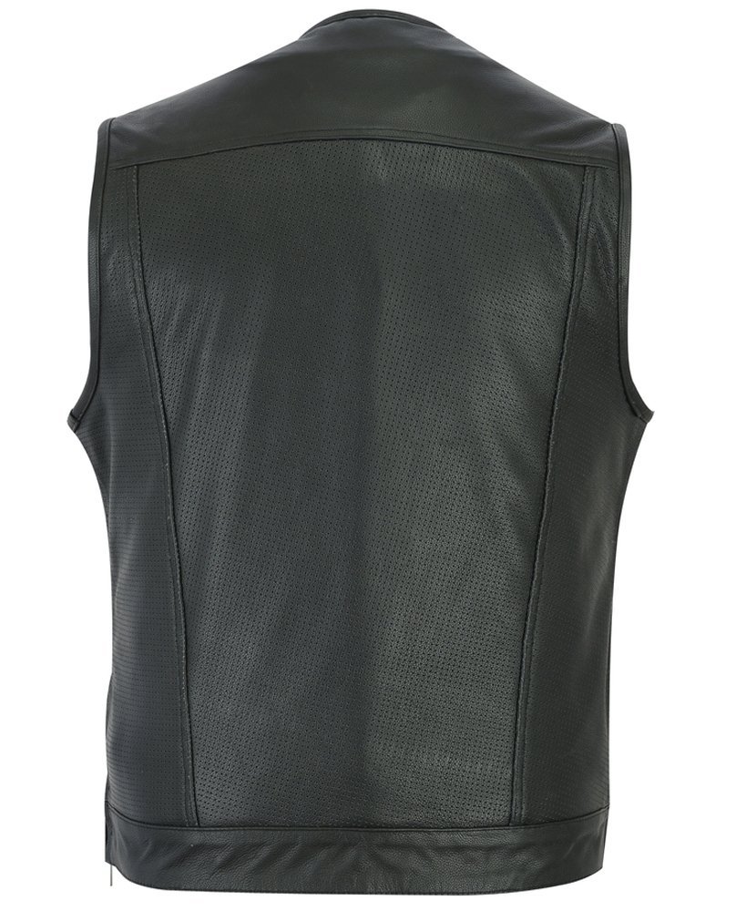 Leather Motorcycle Vest - Men's - Perforated - Club - Up To 8XL - Cool Edge - RC183-RC - Image 2