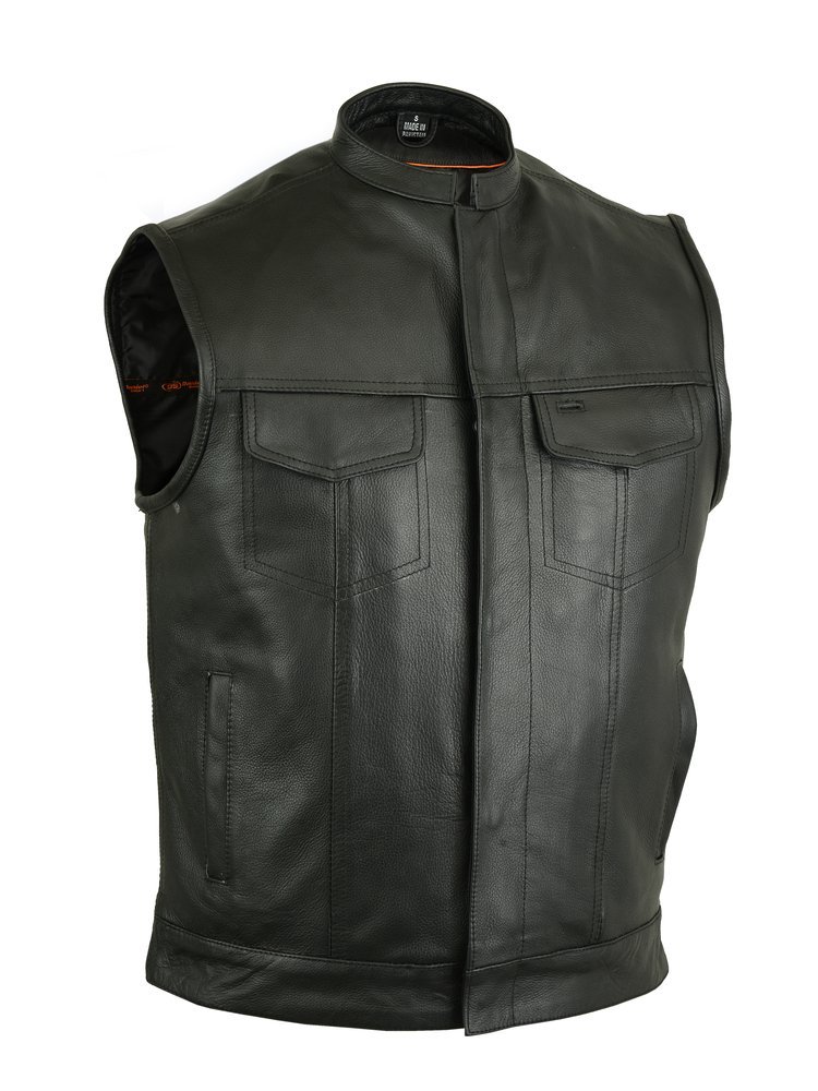 Leather Motorcycle Vest - Men's - Upgraded Club - Up To 12XL - PICK-RC188-RC