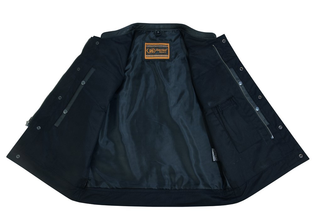 Leather Motorcycle Vest - Men's - Gun Pockets - Up To 12XL - RC189A-DS - Image 5