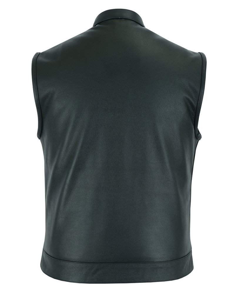 Leather Motorcycle Vest - Men's - Gun Pockets - Up To 12XL - RC189A-DS - Image 8